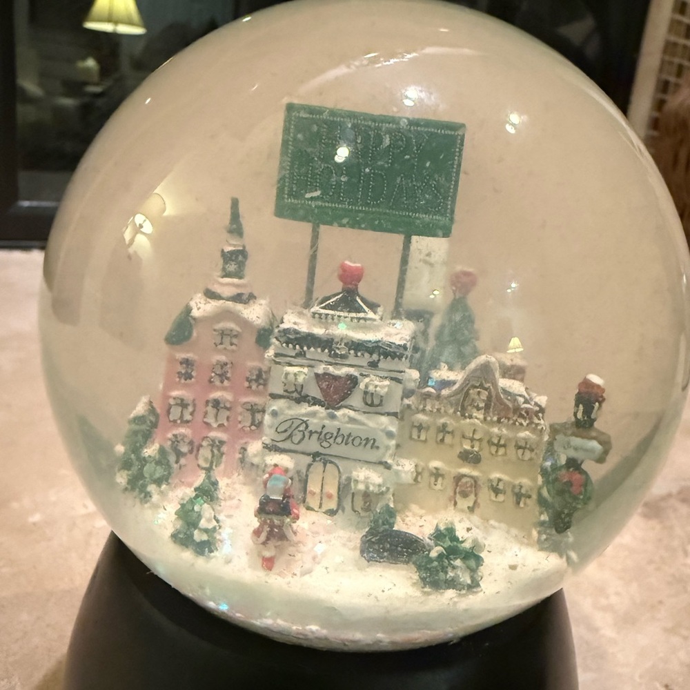 1980’s Christmas BRIGHTON VILLAGE Storyland Musical Snow Globe – "Let it Snow"
